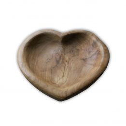 Teak Holz Schale in Herzform