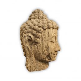 Buddha Kopf aus Polyresin/Betongemisch für Outdoor, Hell