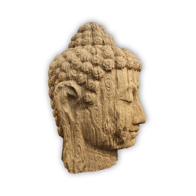 Buddha Kopf aus Polyresin/Betongemisch für Outdoor, Hell