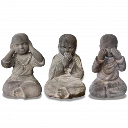 Buddha Figuren, nicht hören, nicht sehen, nicht sprechen, alle zusammen